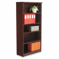 ALEVA636632MY Valencia Series Bookcase, 5 Shelves, 31-3/4w x 12-1/2d x 65h, Mahogany By ALERA