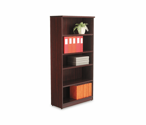 ALEVA636632MY Valencia Series Bookcase, 5 Shelves, 31-3/4w x 12-1/2d x 65h, Mahogany By ALERA