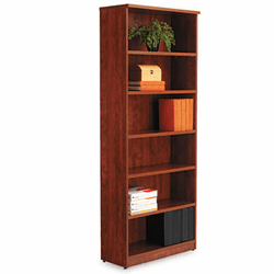ALEVA638232MC Valencia Series Bookcase, 6 Shelves, 31-3/4w x 12-1/2d x 80-3/8h, Medium Cherry By ALERA