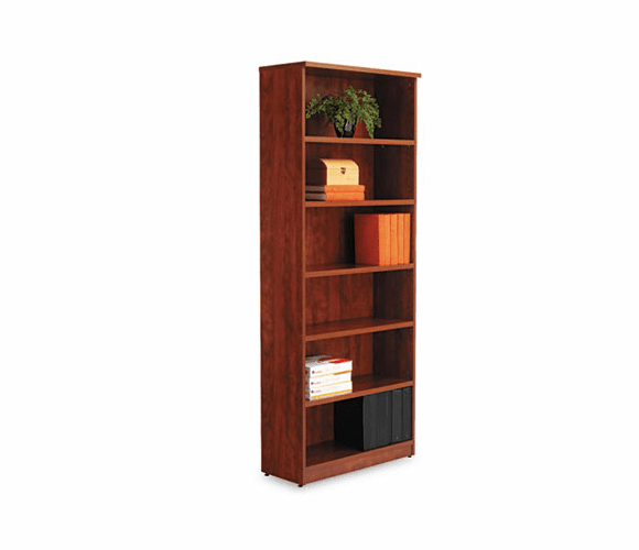 ALEVA638232MC Valencia Series Bookcase, 6 Shelves, 31-3/4w x 12-1/2d x 80-3/8h, Medium Cherry By ALERA