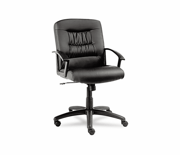 ALEYK42LS10B York Series Mid-Back Swivel/Tilt Chair, Black Leather By ALERA