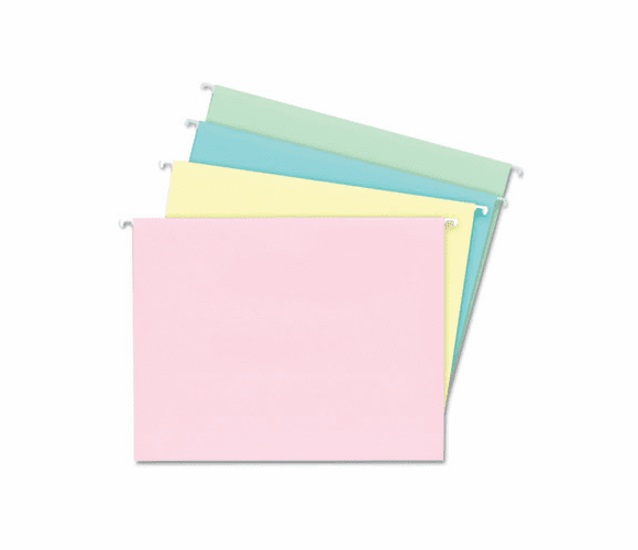 AMP42115PASR Hanging File Folders, 1/5 Tab, 11 Point Stock, Letter, Assorted Pastels, 20/Box By AMPAD/DIV. OF AMERCN PD&PPR