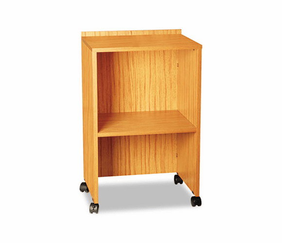 APLS260OK Mobile Lectern Base/AV Cart, 21w x 18d x 33h, Medium Oak By AMPLIVOX PORTABLE SOUND SYS.