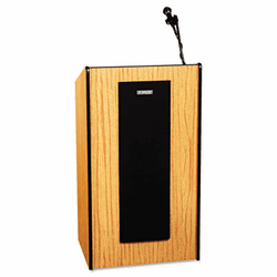 APLS450MO Presidential Plus Lectern, 25-1/2w x 20-1/2d x 46-1/2h, Medium Oak By AMPLIVOX PORTABLE SOUND SYS.