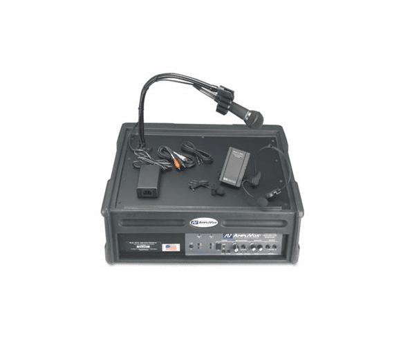 APLSW124 Amplipod Wireless Portable Podium/Lectern, Black By AMPLIVOX PORTABLE SOUND SYS.