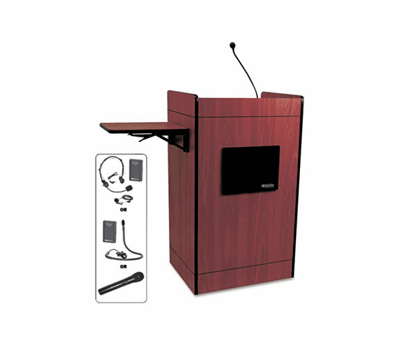 APLSW3230MH Multimedia Smart Computer Lectern, Wireless, 25-1/2w x 20-1/4d x 43-1/2h, Mhgny By AMPLIVOX PORTABLE SOUND SYS.