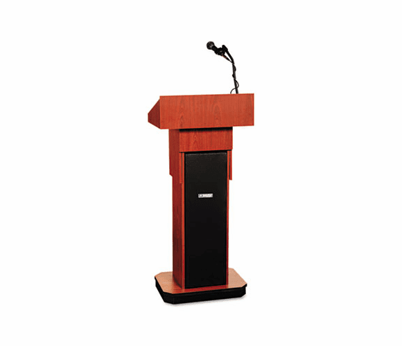 APLSW505AMH Exec. Adjustable Sound Column Lectern, Wireless, 21w x 15d x 46-1/2h, Mahogany By AMPLIVOX PORTABLE SOUND SYS.