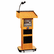 APLSW505AMO Exec. Adjustable Sound Column Lectern, Wireless, 21w x 15d x 46-1/2h, Medium Oak By AMPLIVOX PORTABLE SOUND SYS.