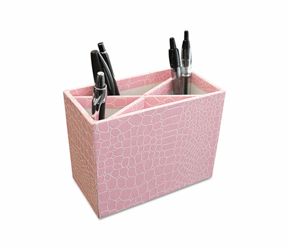 AUA09014 ProFormance Crocodile Embossed Pencil Cup, 5 3/8 x 2 x 4 1/8, Pink By AURORA PRODUCTS