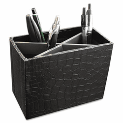AUA09015 ProFormance Crocodile Embossed Pencil Cup, 5 3/8 x 2 x 4 1/8, Black By AURORA PRODUCTS