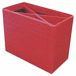 AUA10208 ProFormance Crocodile Embossed Pencil Cup, 5 3/8 x 2 x 4 1/8, Red By AURORA PRODUCTS