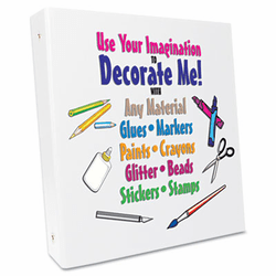 AUA10248 Decorate Me Round Ring Binder, Non-View, Letter Size, 1" Capacity, White By AURORA PRODUCTS