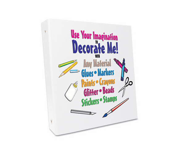 AUA10248 Decorate Me Round Ring Binder, Non-View, Letter Size, 1" Capacity, White By AURORA PRODUCTS