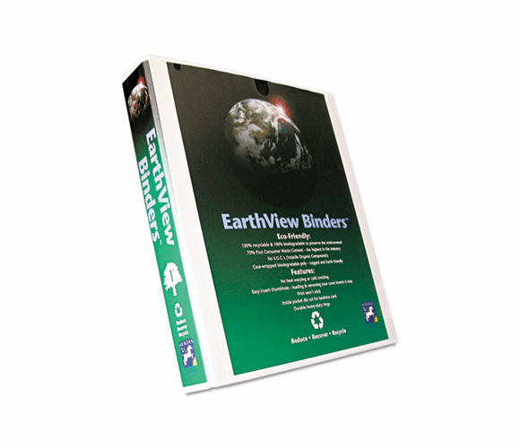 AUA20372 Earthview Round Ring Presentation Binder, 1" Capacity, White By AURORA PRODUCTS