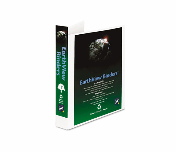 AUA20376 Earthview D-Ring Presentation Binder, 1" Capacity, White By AURORA PRODUCTS