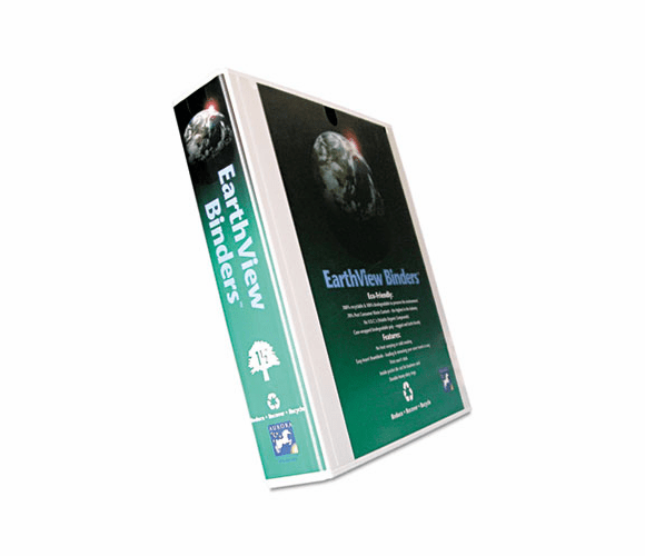 AUA20377 Earthview D-Ring Presentation Binder, 1-1/2" Capacity, White By AURORA PRODUCTS