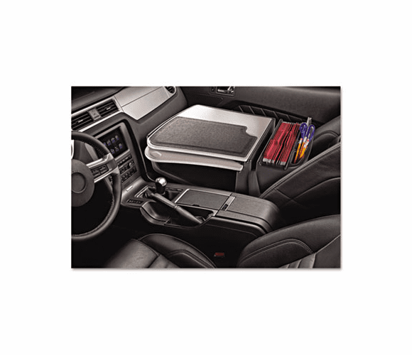 AUE10000 Car Desk with Retractable Writing Surface and Supply Organizer, Gray By AUTOEXEC INC