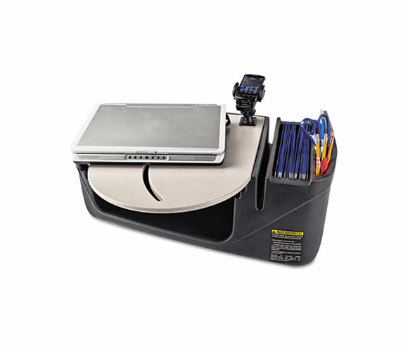 AUE39000 Car Desk with Laptop Mount, Supply Organizer, Gray By AUTOEXEC INC