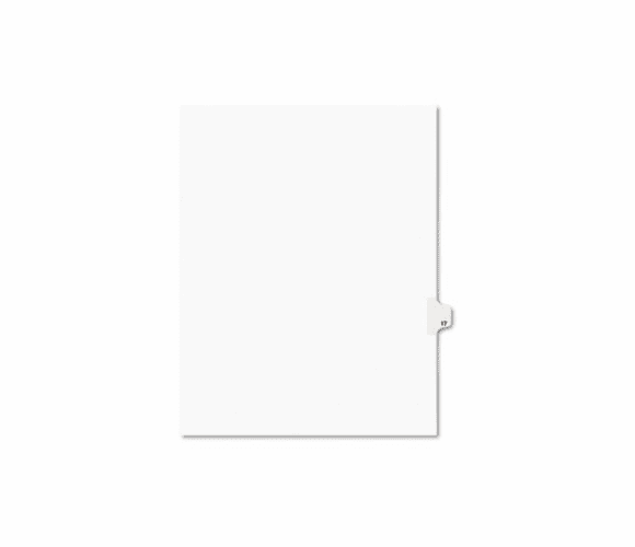 AVE01017 Avery-Style Legal Side Tab Divider, Title: 17, Letter, White, 25/Pack By AVERY-DENNISON