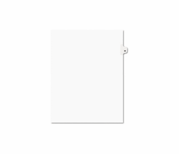AVE01030 Avery-Style Legal Side Tab Divider, Title: 30, Letter, White, 25/Pack By AVERY-DENNISON