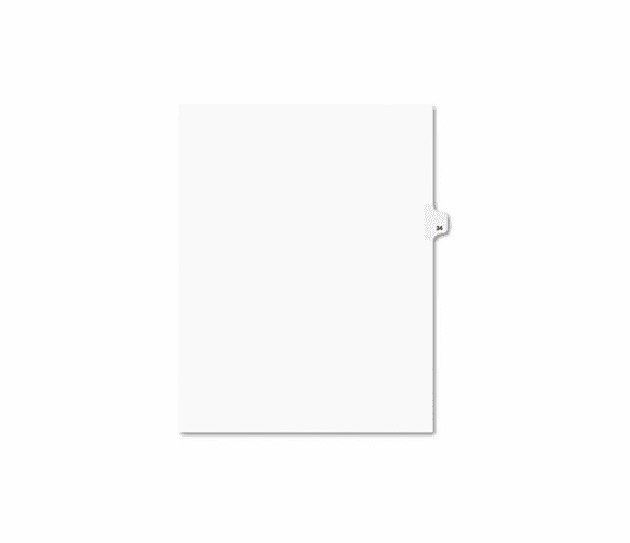 AVE01034 Avery-Style Legal Side Tab Divider, Title: 34, Letter, White, 25/Pack By AVERY-DENNISON