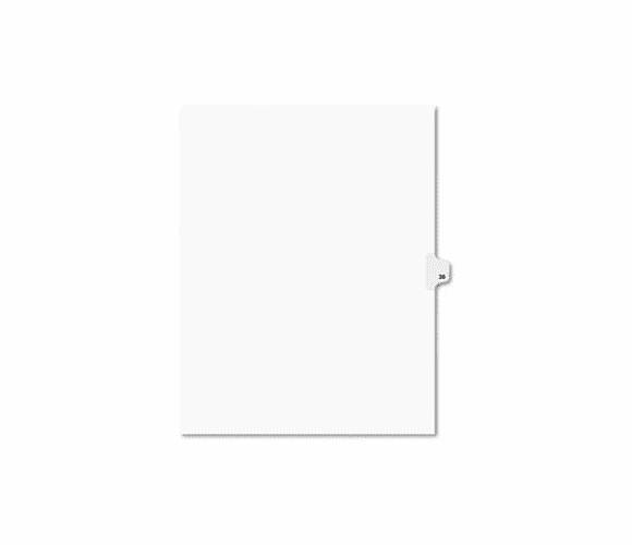 AVE01038 Avery-Style Legal Side Tab Divider, Title: 38, Letter, White, 25/Pack By AVERY-DENNISON