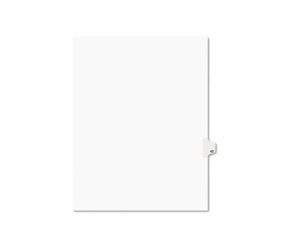 AVE01042 Avery-Style Legal Side Tab Divider, Title: 42, Letter, White, 25/Pack By AVERY-DENNISON