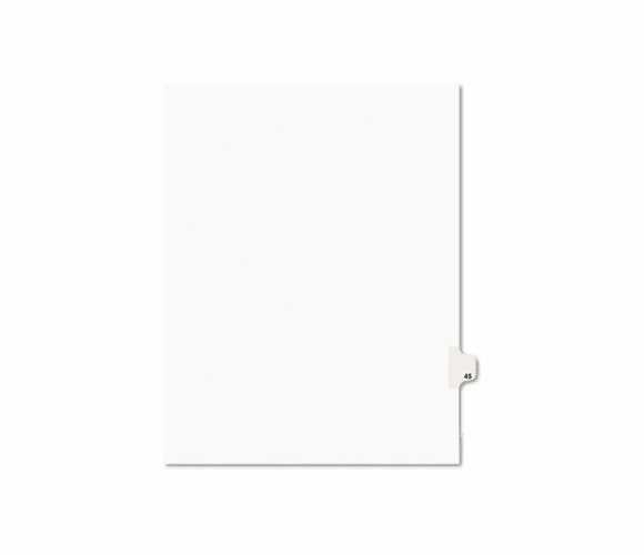 AVE01045 Avery-Style Legal Side Tab Divider, Title: 45, Letter, White, 25/Pack By AVERY-DENNISON