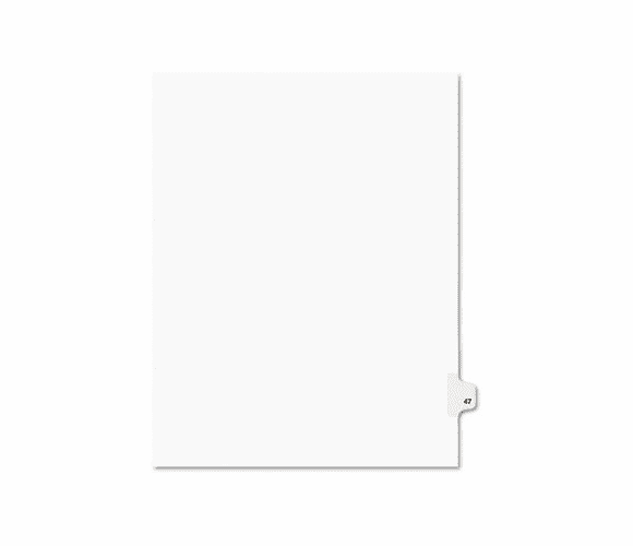 AVE01047 Avery-Style Legal Side Tab Divider, Title: 47, Letter, White, 25/Pack By AVERY-DENNISON