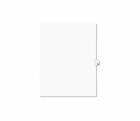 AVE01064 Avery-Style Legal Side Tab Divider, Title: 64, Letter, White, 25/Pack By AVERY-DENNISON