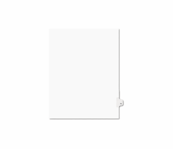 AVE01072 Avery-Style Legal Side Tab Divider, Title: 72, Letter, White, 25/Pack By AVERY-DENNISON