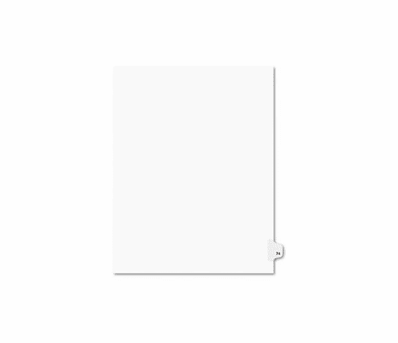 AVE01074 Avery-Style Legal Side Tab Divider, Title: 74, Letter, White, 25/Pack By AVERY-DENNISON