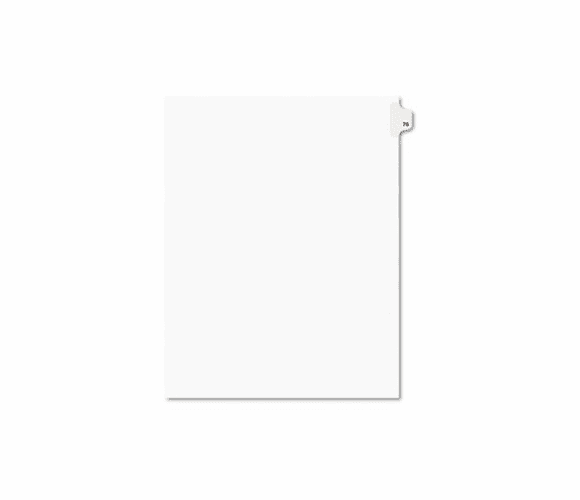AVE01076 Avery-Style Legal Side Tab Divider, Title: 76, Letter, White, 25/Pack By AVERY-DENNISON