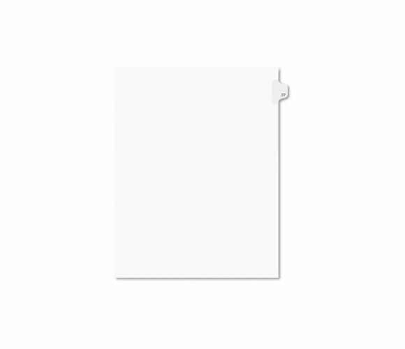 AVE01077 Avery-Style Legal Side Tab Divider, Title: 77, Letter, White, 25/Pack By AVERY-DENNISON