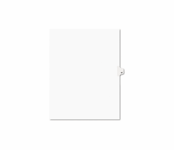 AVE01087 Avery-Style Legal Side Tab Divider, Title: 87, Letter, White, 25/Pack By AVERY-DENNISON