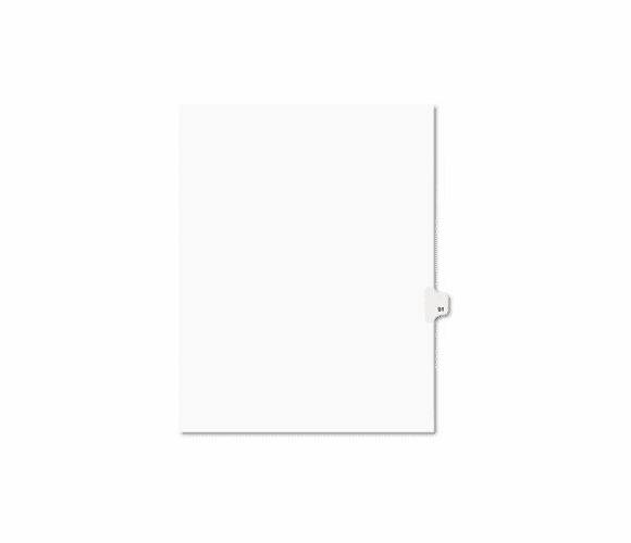 AVE01091 Avery-Style Legal Side Tab Divider, Title: 91, Letter, White, 25/Pack By AVERY-DENNISON