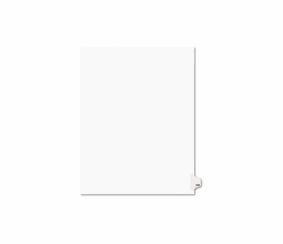 AVE01100 Avery-Style Legal Side Tab Divider, Title: 100, Letter, White, 25/Pack By AVERY-DENNISON
