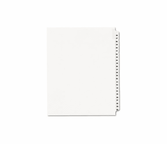 AVE01331 Avery-Style Legal Side Tab Divider, Title: 26-50, Letter, White, 1 Set By AVERY-DENNISON