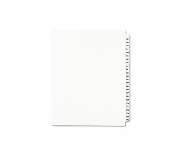 AVE01336 Avery-Style Legal Side Tab Divider, Title: 151-175, Letter, White, 1 Set By AVERY-DENNISON