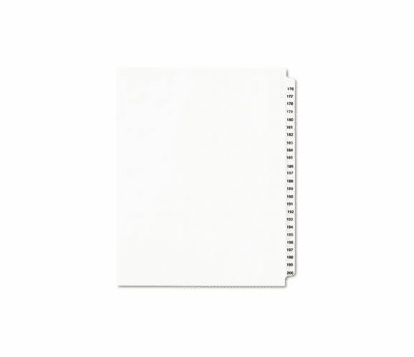 AVE01337 Avery-Style Legal Side Tab Divider, Title: 176-200, Letter, White, 1 Set By AVERY-DENNISON