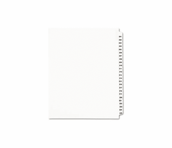 AVE01338 Avery-Style Legal Side Tab Divider, Title: 201-225, Letter, White, 1 Set By AVERY-DENNISON