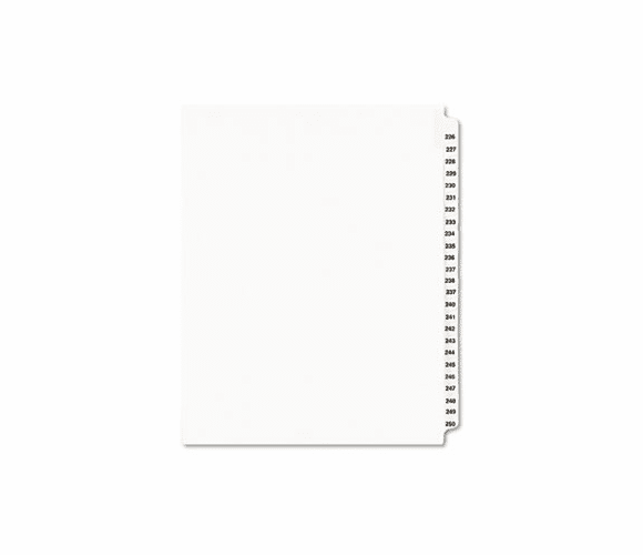 AVE01339 Avery-Style Legal Side Tab Divider, Title: 226-250, Letter, White, 1 Set By AVERY-DENNISON
