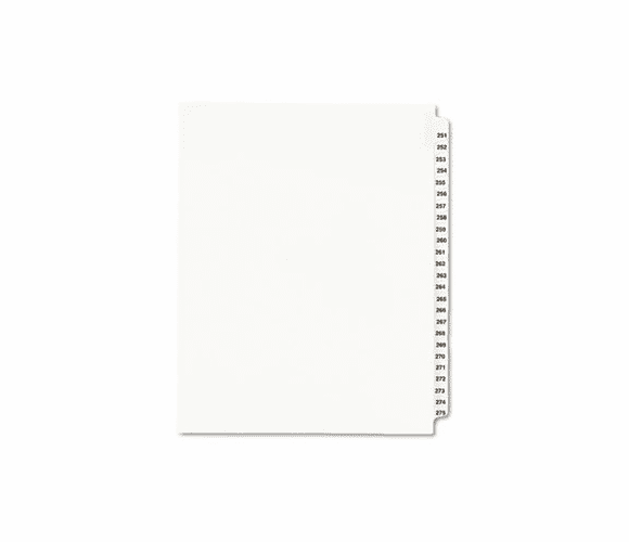 AVE01340 Avery-Style Legal Side Tab Divider, Title: 251-275, Letter, White, 1 Set By AVERY-DENNISON