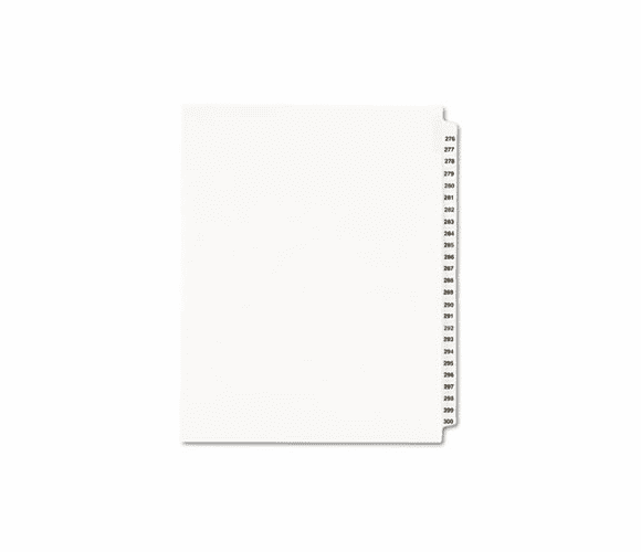 AVE01341 Avery-Style Legal Side Tab Divider, Title: 276-300, Letter, White, 1 Set By AVERY-DENNISON