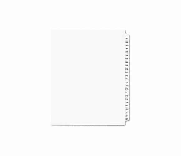 AVE01342 Avery-Style Legal Side Tab Divider, Title: 301-325, Letter, White, 1 Set By AVERY-DENNISON
