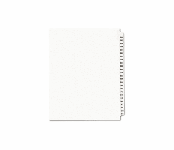 AVE01343 Avery-Style Legal Side Tab Divider, Title: 326-350, Letter, White, 1 Set By AVERY-DENNISON