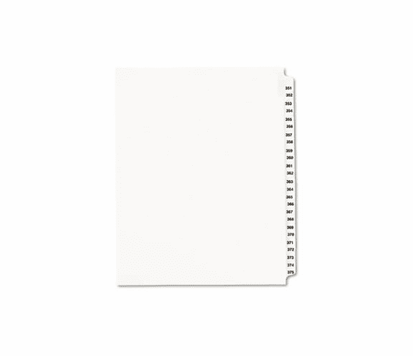 AVE01344 Avery-Style Legal Side Tab Divider, Title: 351-375, Letter, White, 1 Set By AVERY-DENNISON