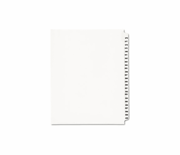 AVE01345 Avery-Style Legal Side Tab Divider, Title: 376-400, Letter, White, 1 Set By AVERY-DENNISON