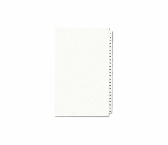 AVE01432 Avery-Style Legal Side Tab Divider, Title: 51-75, 14 x 8 1/2, White, 1 Set By AVERY-DENNISON