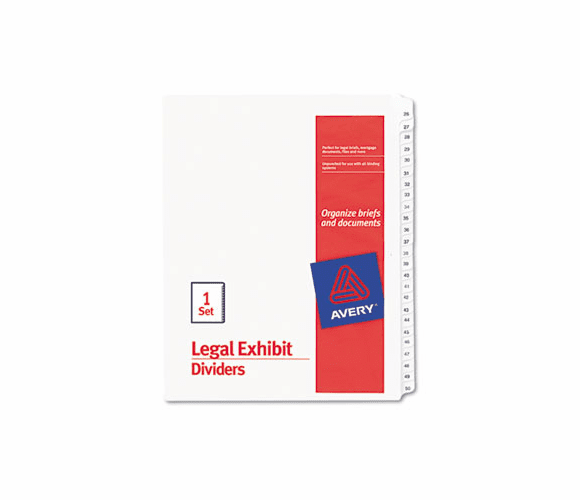 AVE01702 Allstate-Style Legal Side Tab Dividers, 25-Tab, 26-50, Letter, White, 25/Set By AVERY-DENNISON